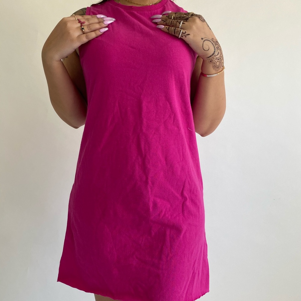 Distressed collar dress